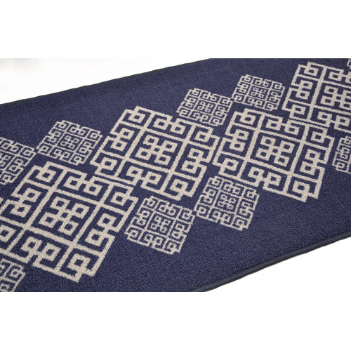 Purhome Italian Meander Slip Resistant Low Pile Runner Rug Wayfair